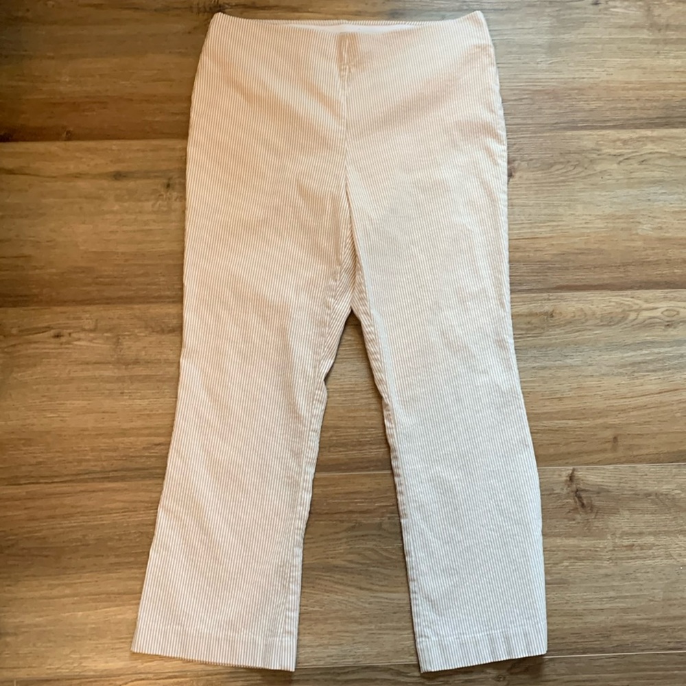 Counterparts Cream & White Striped Cropped Pants